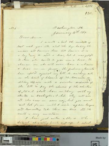 B.F. Dowell (Washington D.C.) to Anna Dowell (Jacksonville, Or.), January 17, 1869 [b001] [v014] [006_007]