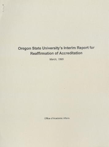 Oregon State University's Interim Report for Reaffirmation of Accreditation, 1995