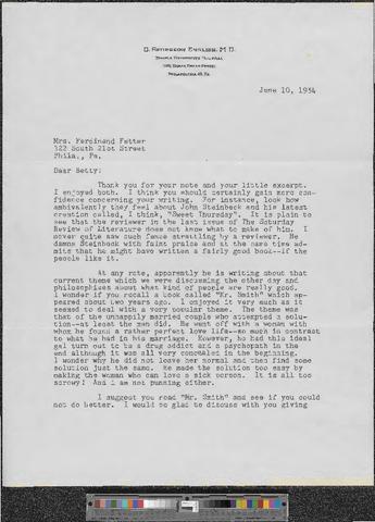 Elizabeth Head Fetter papers [b001] [f014] [193_196] show page link