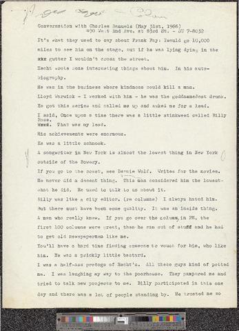 Billy Rose: Manhattan Primitive, 1966-1968 [b001] [f006] [185-188] show page link