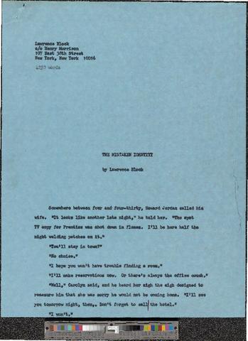 Lawrence Block Manuscripts [b001] [f014] [217_244] show page link